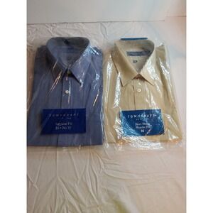 Vtg. 90s J.C. Penney Towncraft Shirts Lot Of 2 Button Front New Men's Size 16